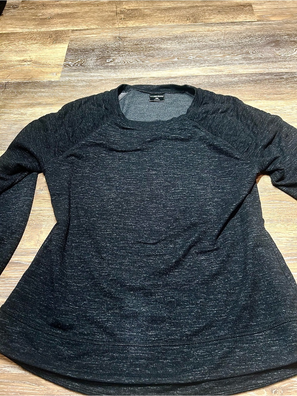 32 Degrees Heat Black Heather Long Sleeve Athletic Pullover Top Size L